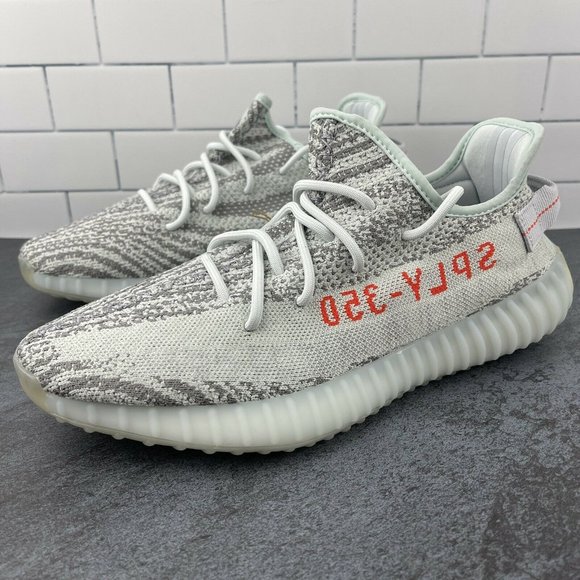 Adidas Yeezy Boost 350 v2 Blue Tint Size 11 Mens Originals Light Grey Gray NWB - Picture 3 of 12